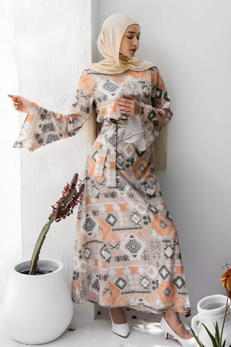 Bohemian Print Maxi Dress