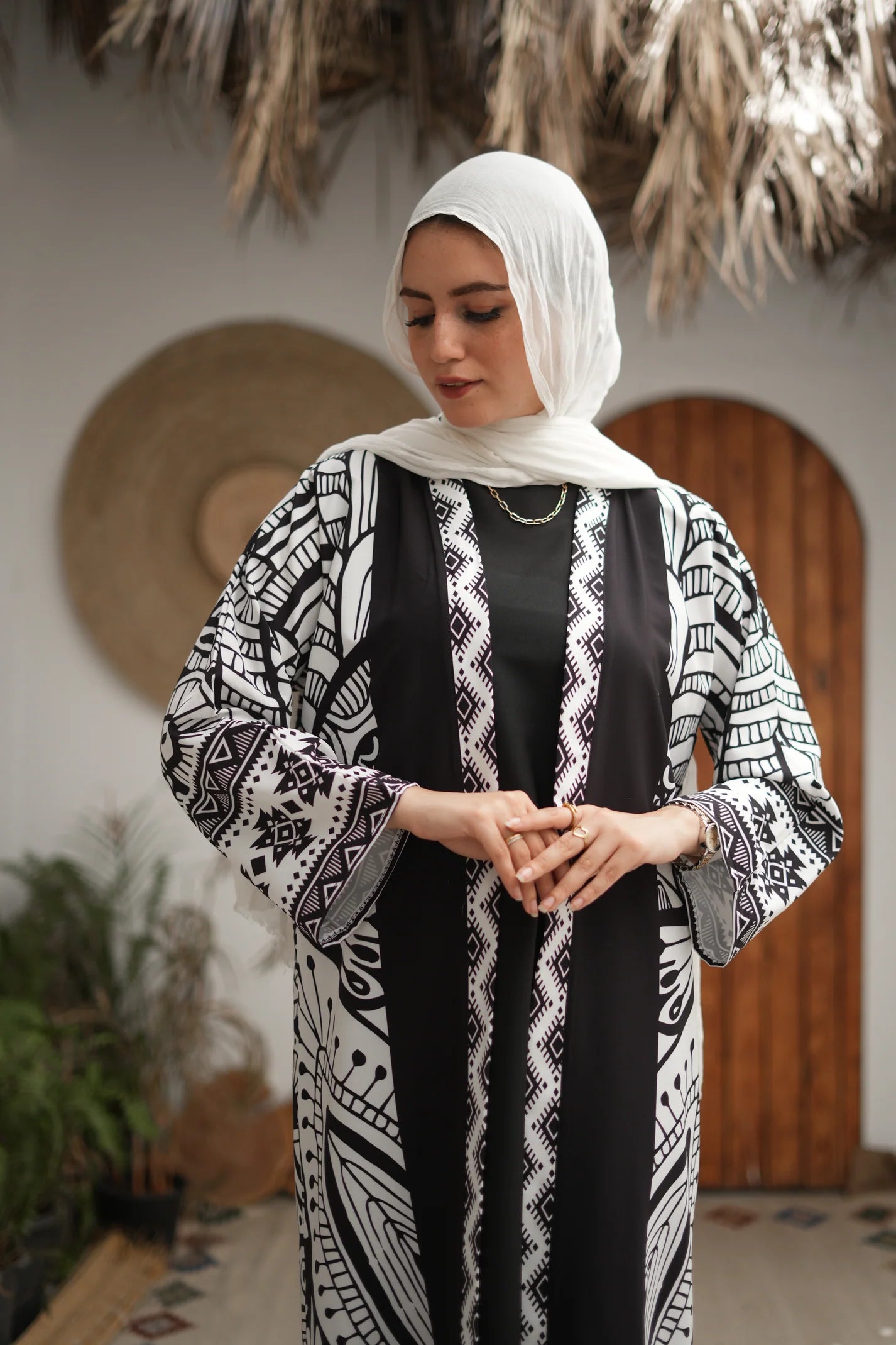 Printed abaya best sale