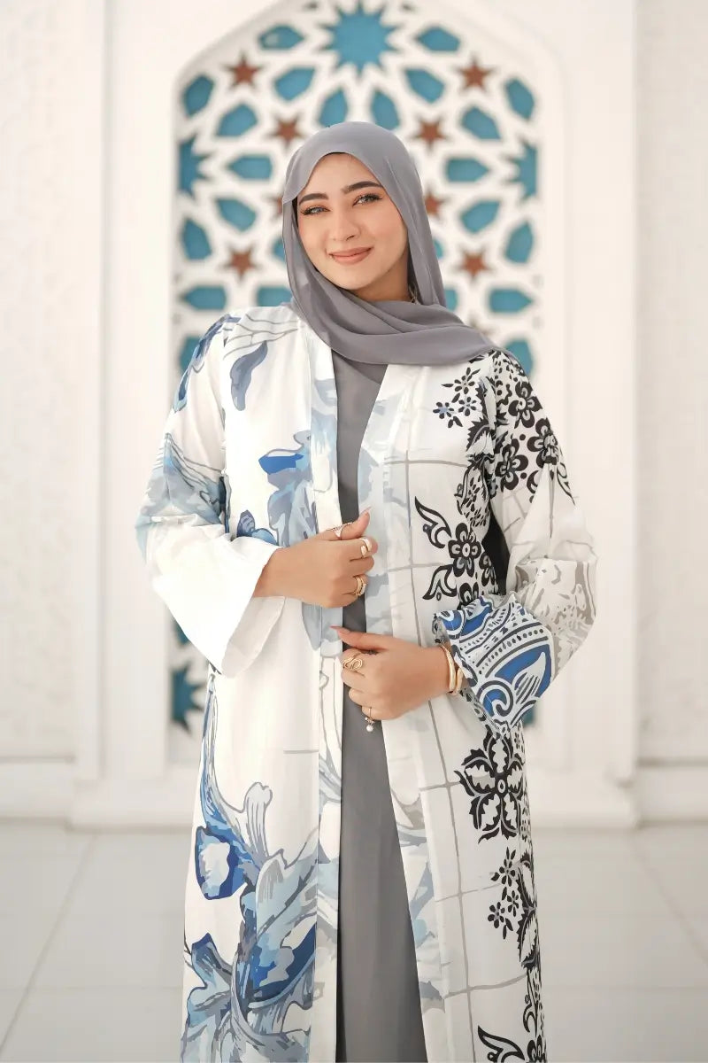 Elegant Floral Printed Abaya