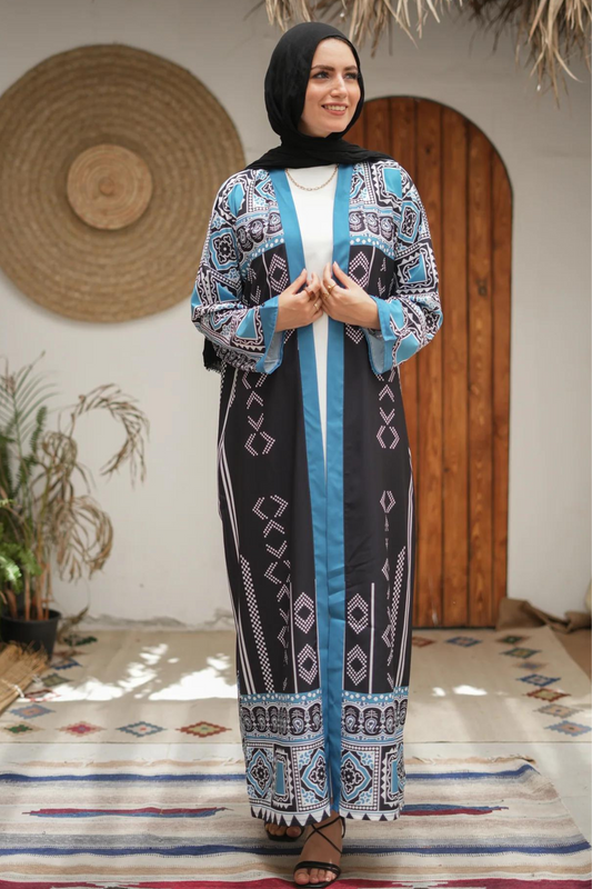 Exclusive Designer Print Abaya – Premium Cotton-Silk Fabric for Ultimate Comfort