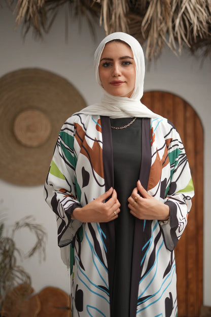 Refined Printed Abaya – Soft Cotton-Silk Blend for a Luxurious Feel